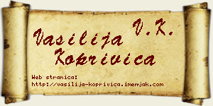 Vasilija Koprivica vizit kartica